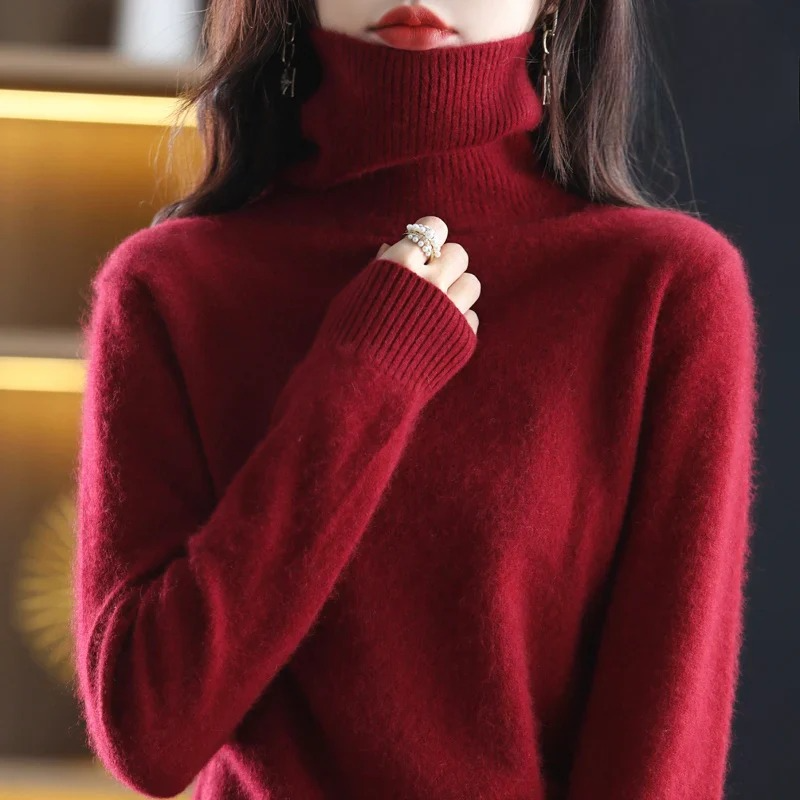 Maglione Dolcevita Donna Elegante Slim Fit