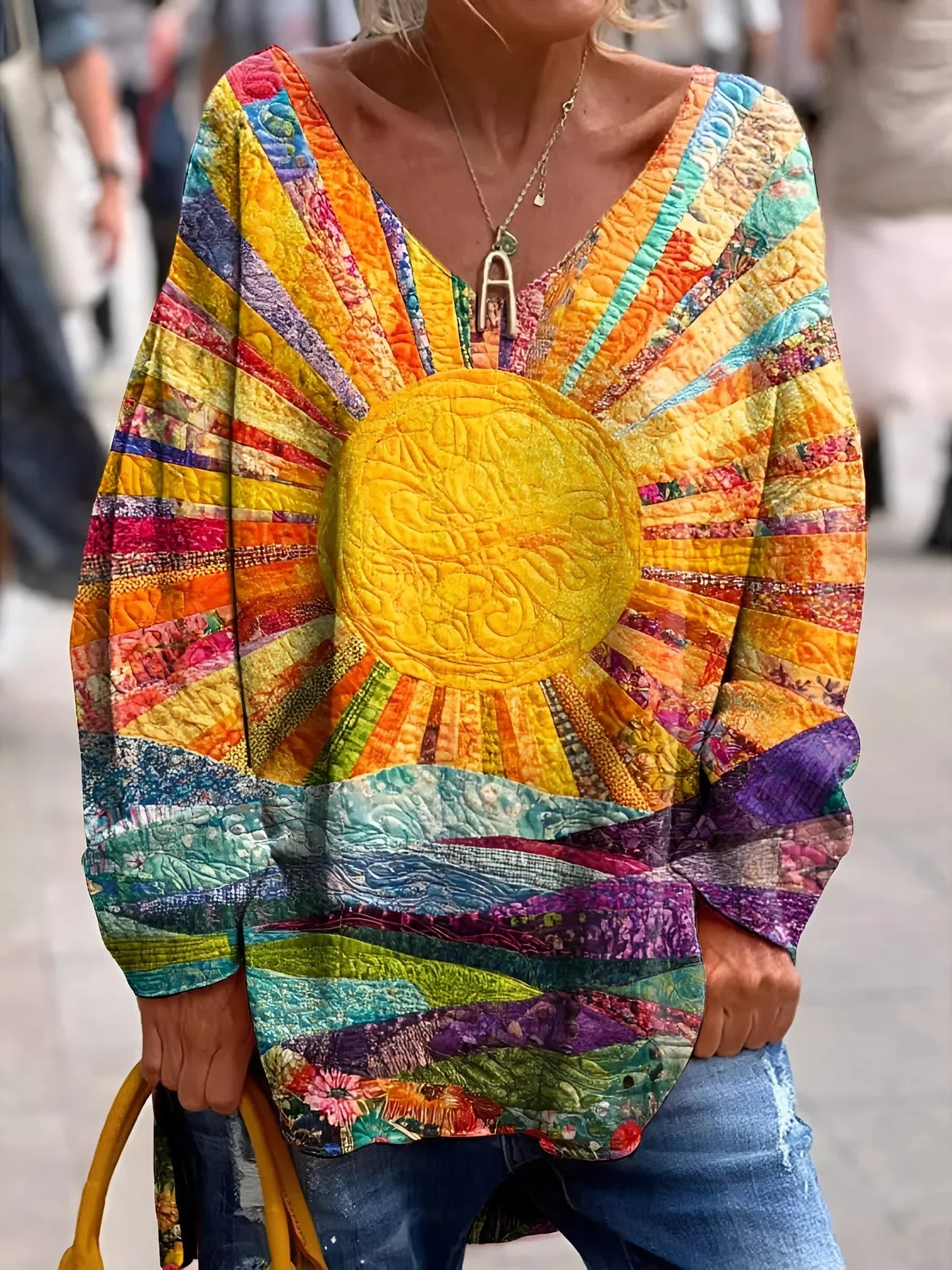 Maglione Oversize Donna Stampa Morbido - Brentozzi