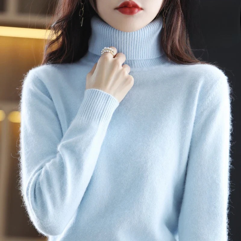 Maglione Dolcevita Donna Elegante Slim Fit