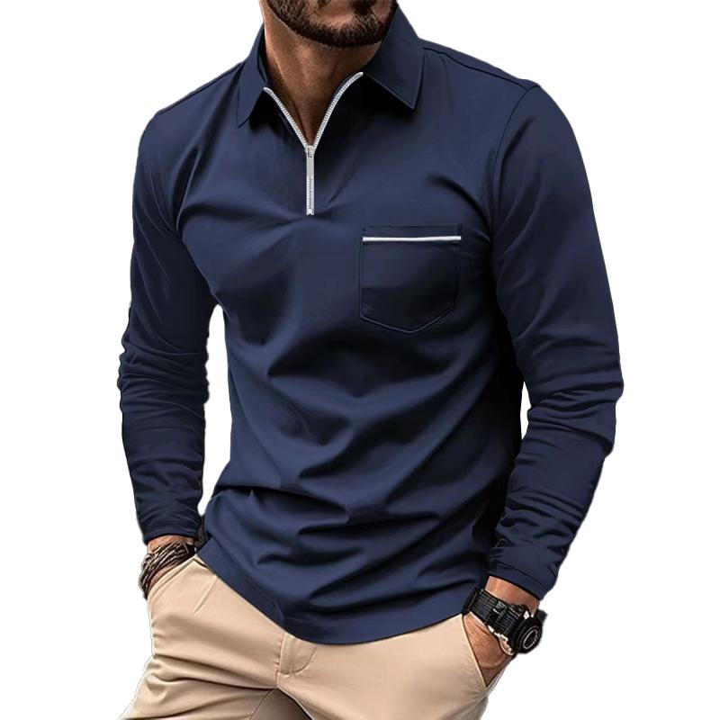 Polo Uomo Manica Lunga con Chiusura a Zip - Brentozzi