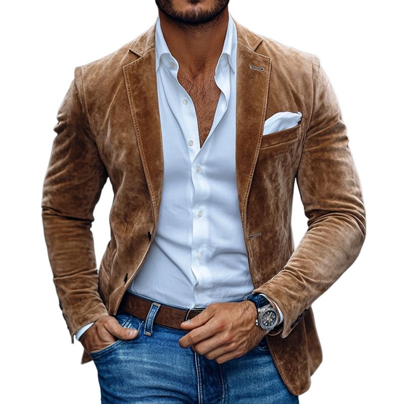 Blazer Uomo Classico Colletto Rever Manica Lunga
