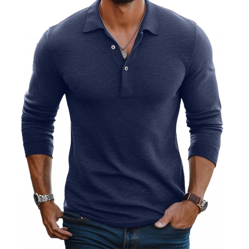 Maglione Polo Uomo Manica Lunga con Bottoni