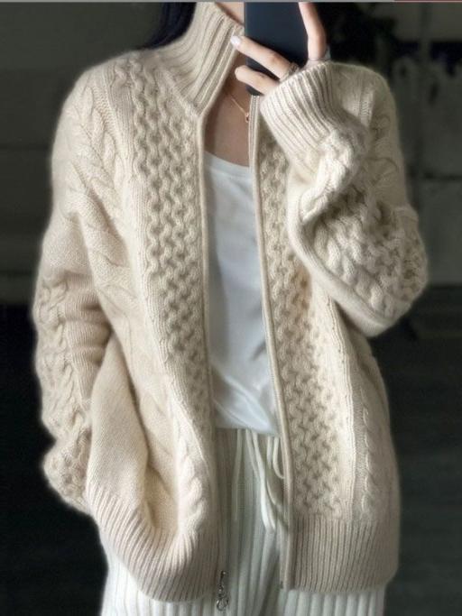 Cardigan Donna in Cashmere Maglia Spessa Collo Alto - Brentozzi
