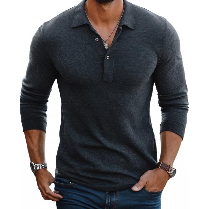 Maglione Polo Uomo Manica Lunga con Bottoni