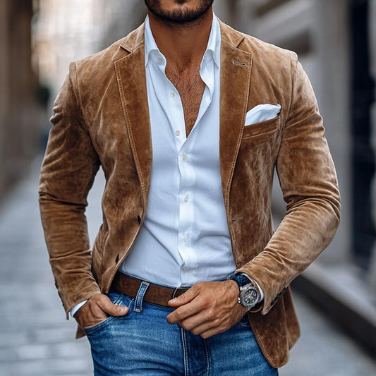 Blazer Uomo Classico Colletto Rever Manica Lunga - Brentozzi