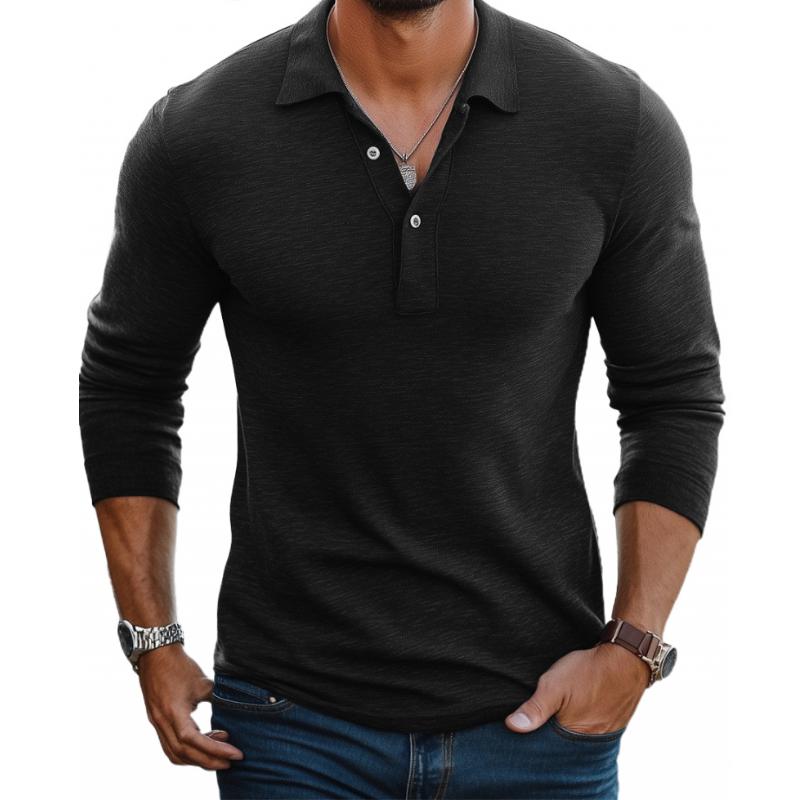 Maglione Polo Uomo Manica Lunga con Bottoni
