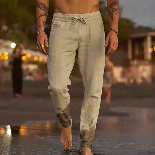 Pantaloni Uomo Tessuto Leggero Taglio Dritto - Brentozzi