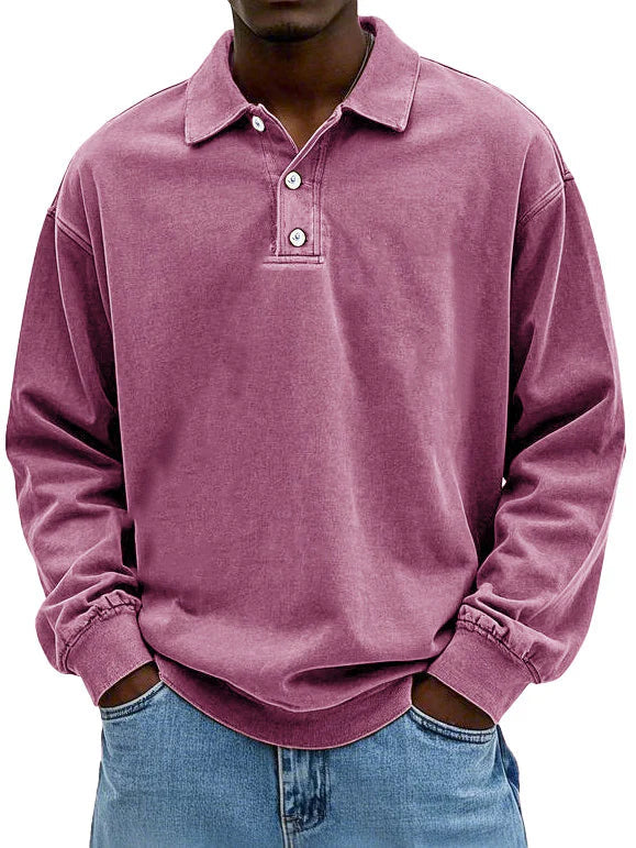 Polo Uomo Manica Lunga Vestibilità Comoda