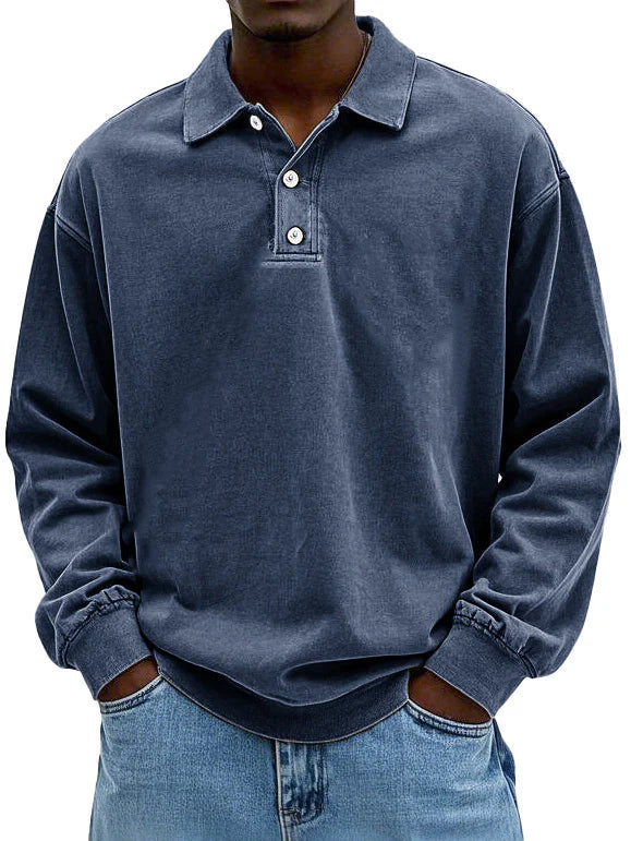 Polo Uomo Manica Lunga Vestibilità Comoda