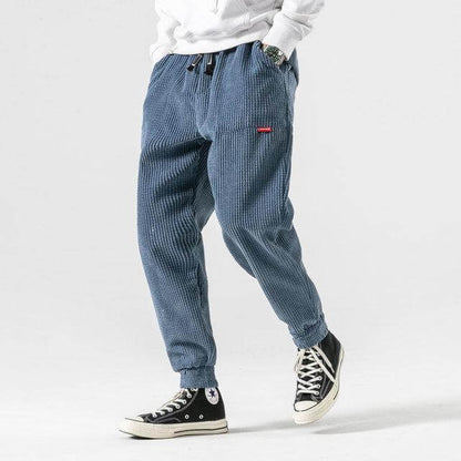 Pantaloni Uomo in Velluto a Coste Vestibilità Comoda