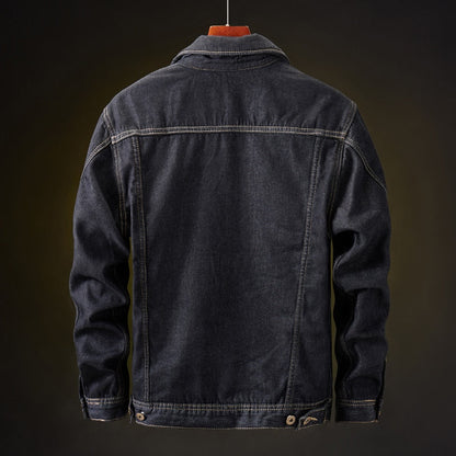 Giacca Denim Uomo con Fodera Sherpa Calda e Casual