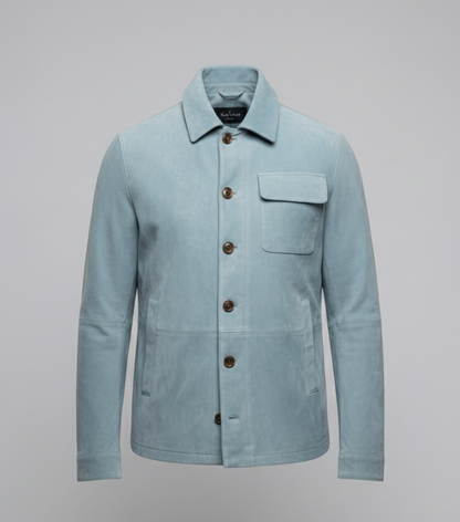 Giacca Uomo in Camoscio Casual Collo Pratico