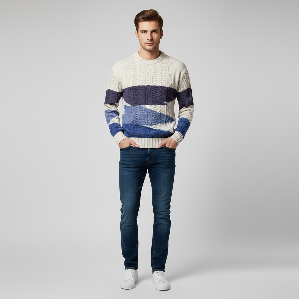Maglione Uomo in Maglia Strutturata Vestibilità Comoda - Brentozzi