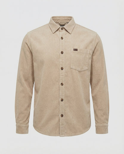 Camicia Uomo in Velluto con Taschino Sul Petto