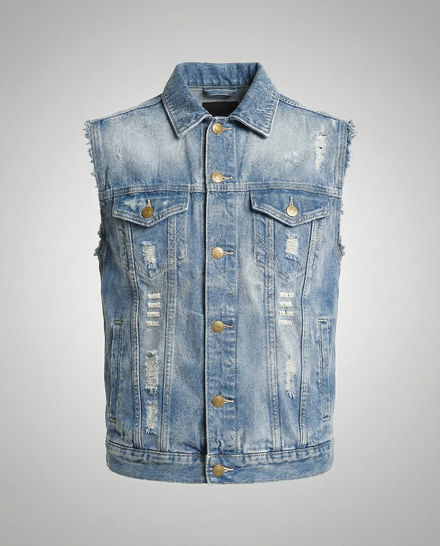 Gilet Uomo in Denim Stile Casual
