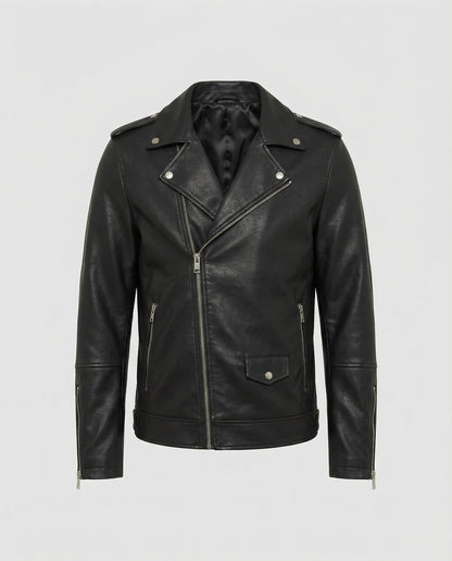 Giacca Moto Uomo in Pelle Nappa Slim - Brentozzi