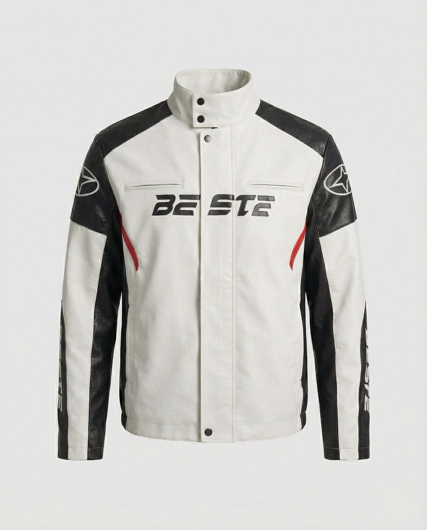 Giacca Biker Uomo in Ecopelle Stile Racing