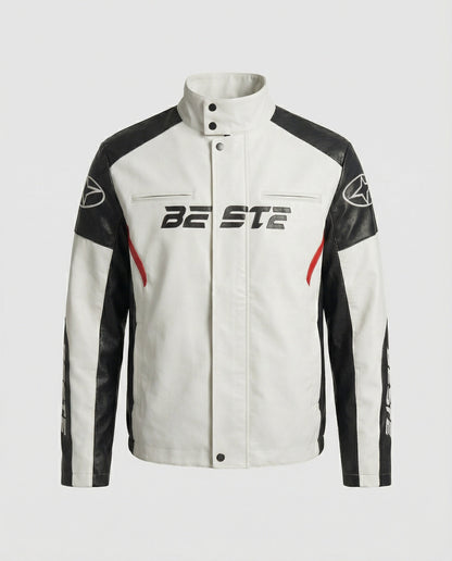 Giacca Biker Uomo in Ecopelle Stile Racing