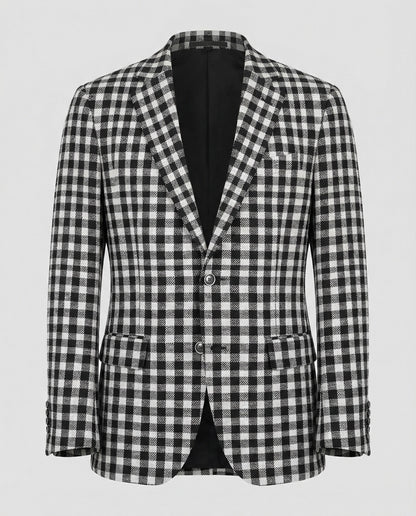 Giacca Uomo Slim Fit Monopetto Tessuto Glencheck