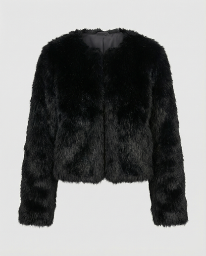 Cappotto Corto Donna in Pelliccia Sintetica