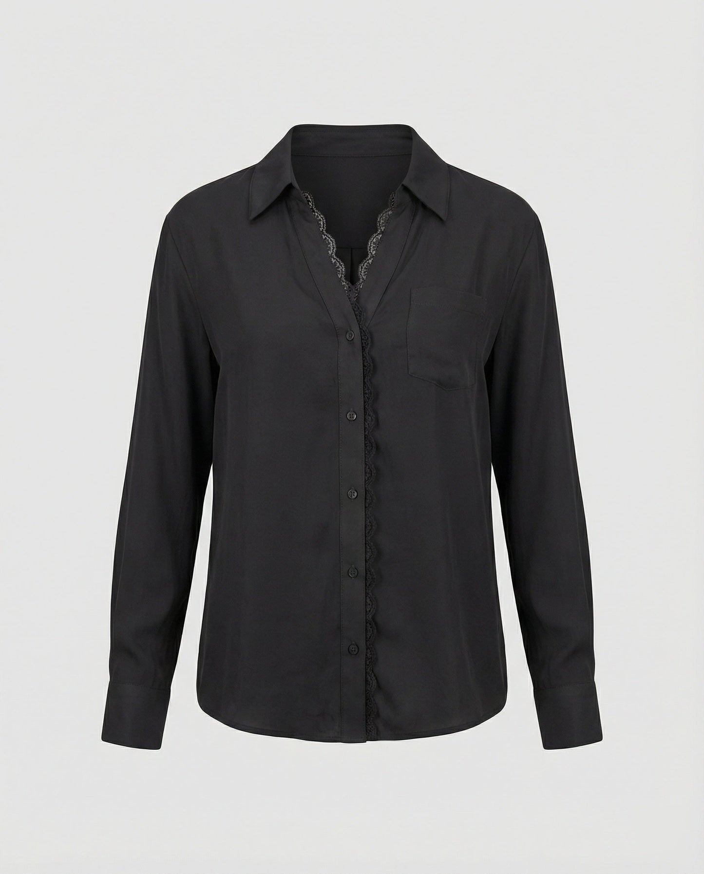Blusa Donna con Dettagli in Pizzo Regular Fit