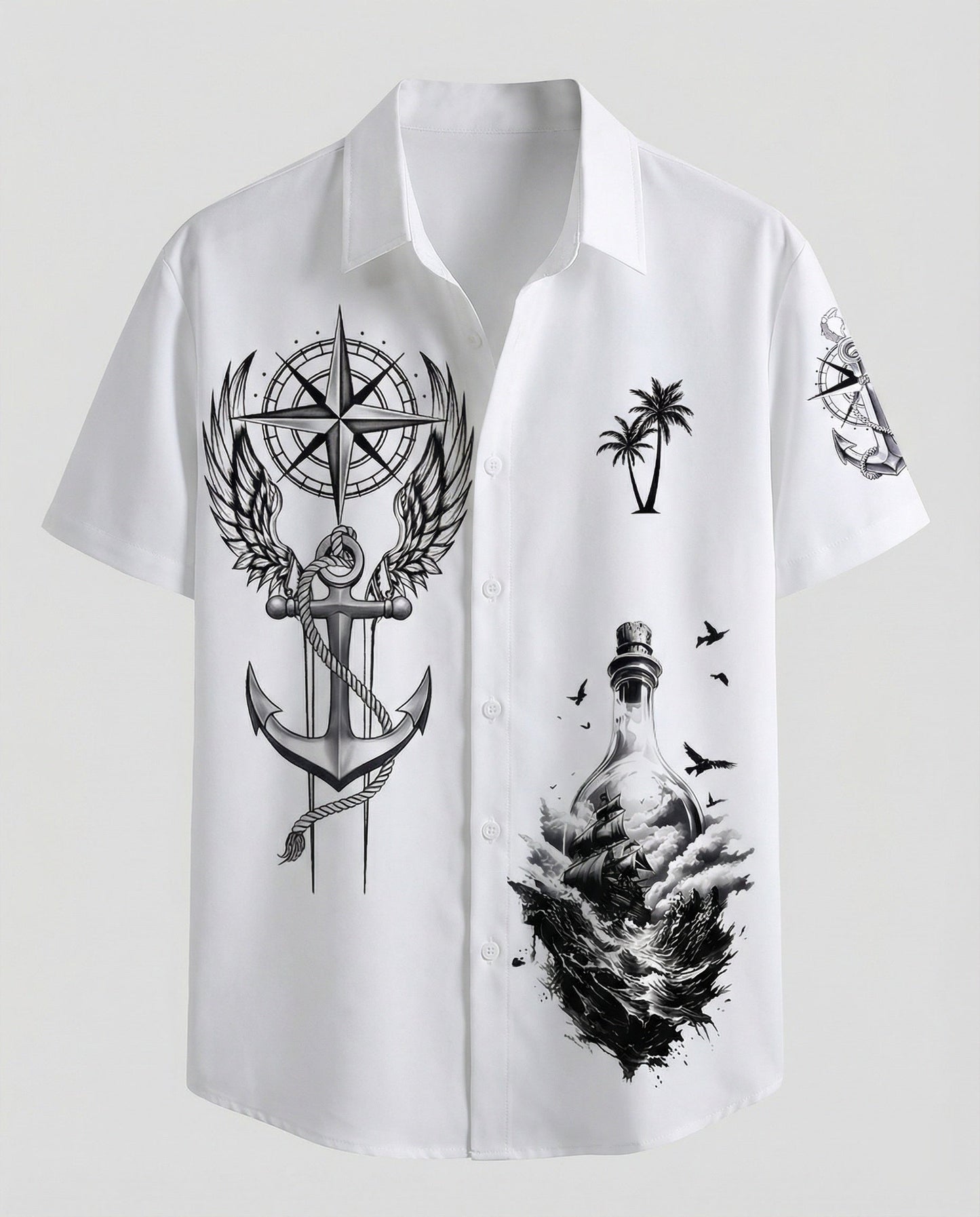Camicia Uomo Hawaii in Viscosa Manica Corta