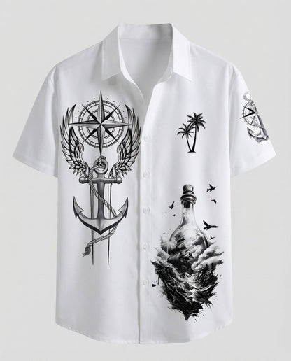 Camicia Uomo Hawaii in Viscosa Manica Corta