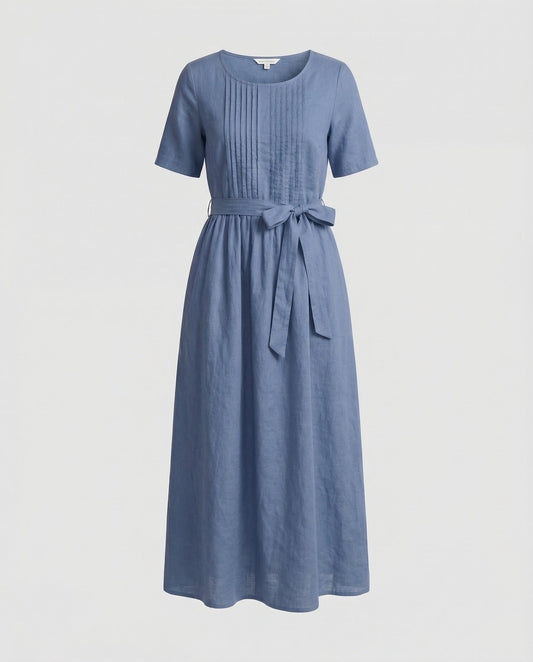 Abito Lino Donna Maxidress con Cintura - Brentozzi