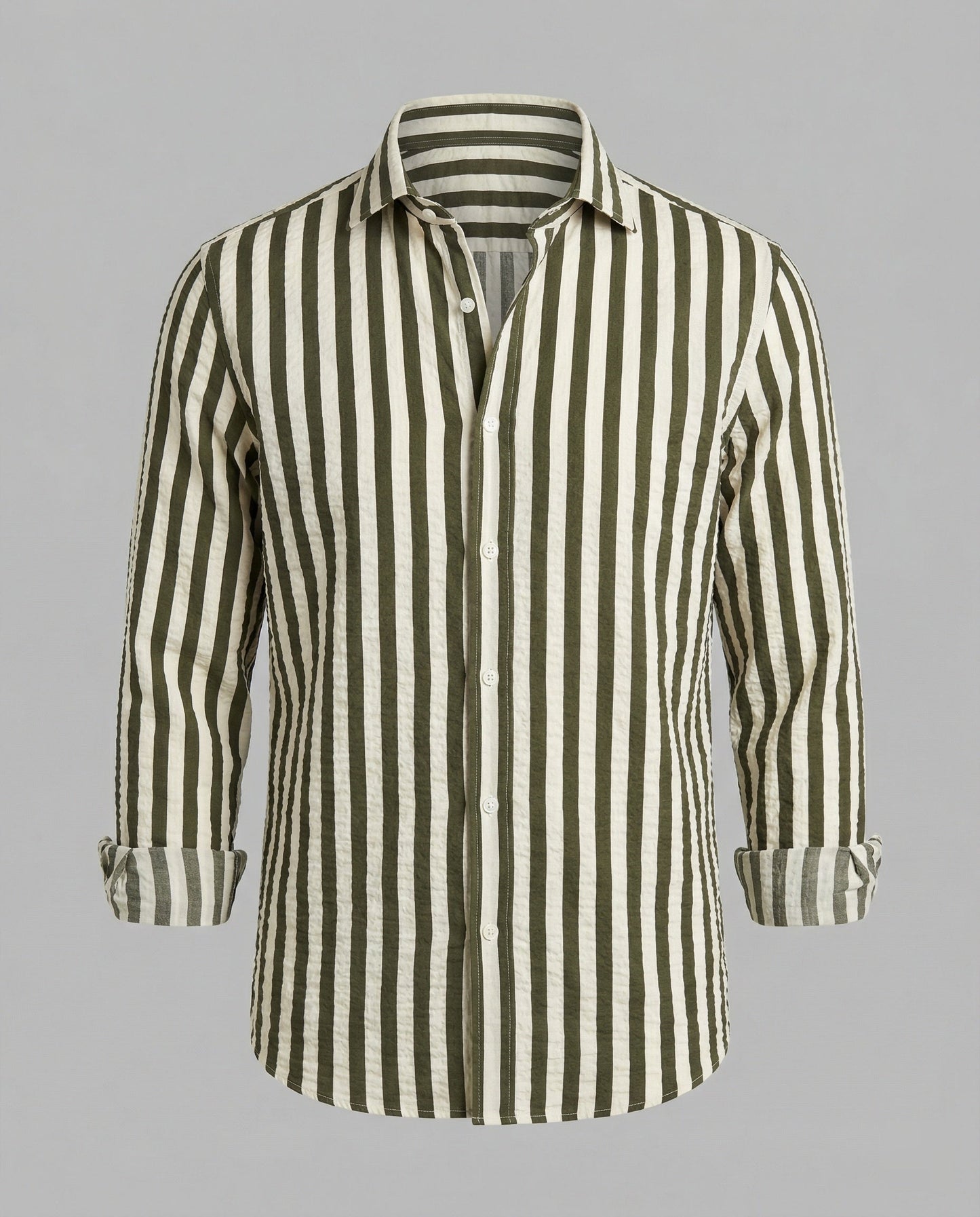 Camicia Uomo Seersucker Manica Lunga Regular Fit - Brentozzi