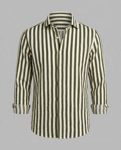Camicia Uomo Seersucker Manica Lunga Regular Fit - Brentozzi
