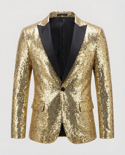 Blazer Uomo Paillettes Lucido Slim Fit