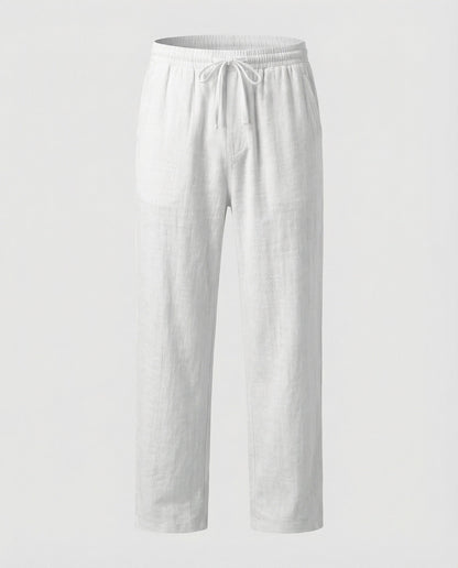Pantaloni Lino Uomo Vestibilità Comoda