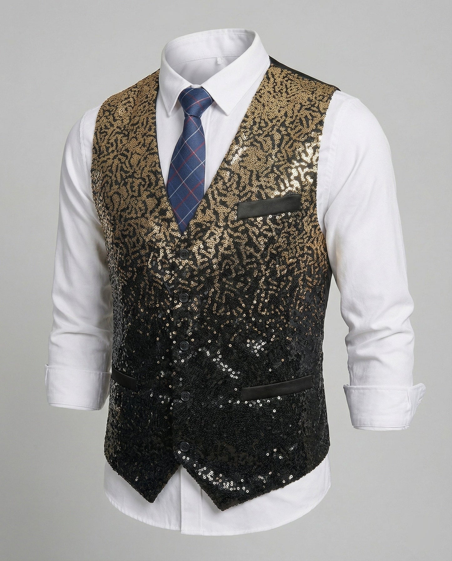 Gilet Donna con Paillettes Brillanti Slim Fit