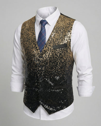 Gilet Donna con Paillettes Brillanti Slim Fit