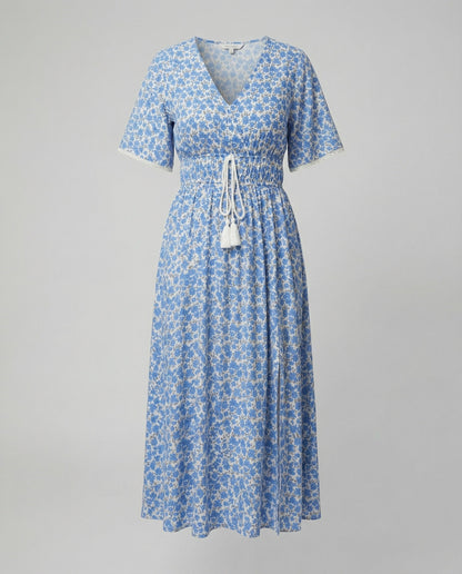 Abito Maxi Donna con Dettagli Floreali