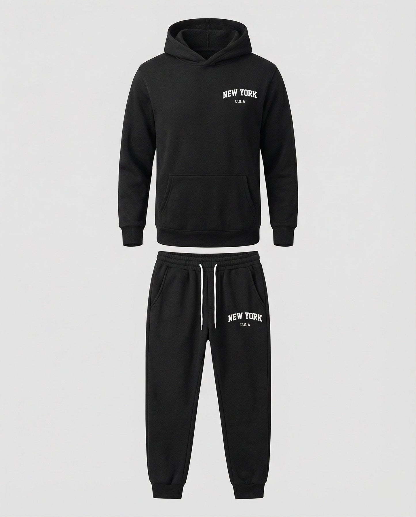 Tuta Jogging Uomo Felpa con Cappuccio Pantaloni Comodi