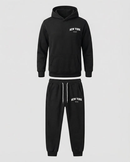 Tuta Jogging Uomo Felpa con Cappuccio Pantaloni Comodi