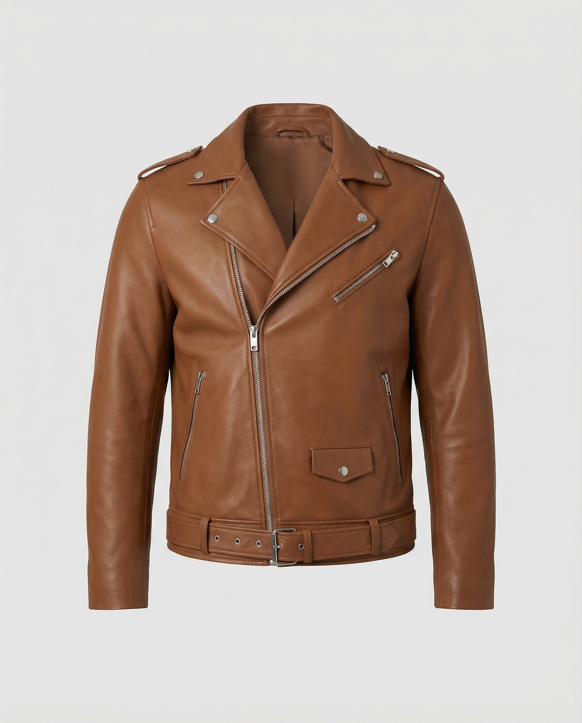 Giacca Biker Uomo in Ecopelle Taglio Slim - Brentozzi