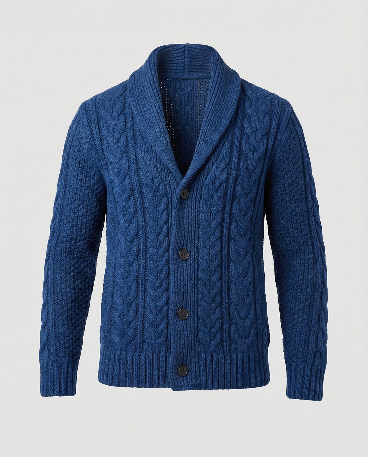 Cardigan Uomo Maglia Lavorata a Treccia Caldo