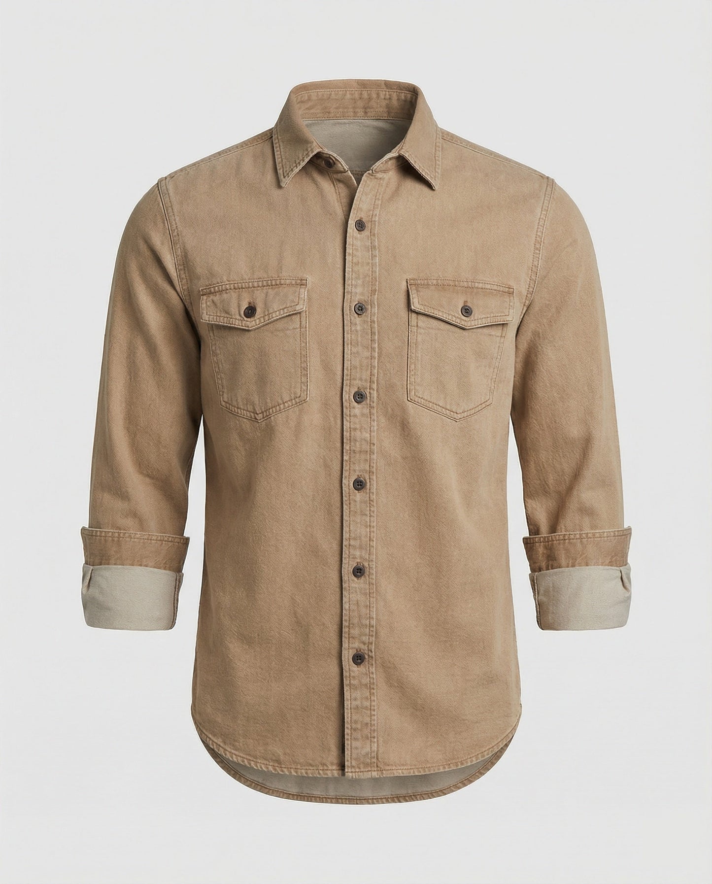 Camicia Uomo in Jeans con Tasche sul Petto Regular Fit