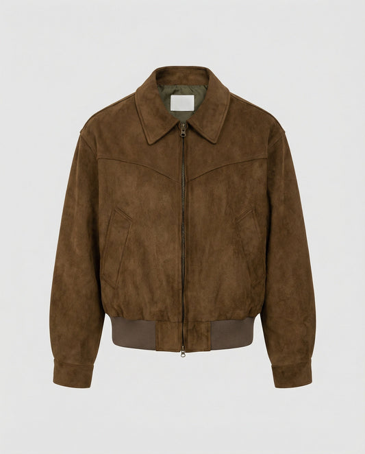 Bomber Uomo in Pelle Scamosciata Vestibilità Regular - Brentozzi