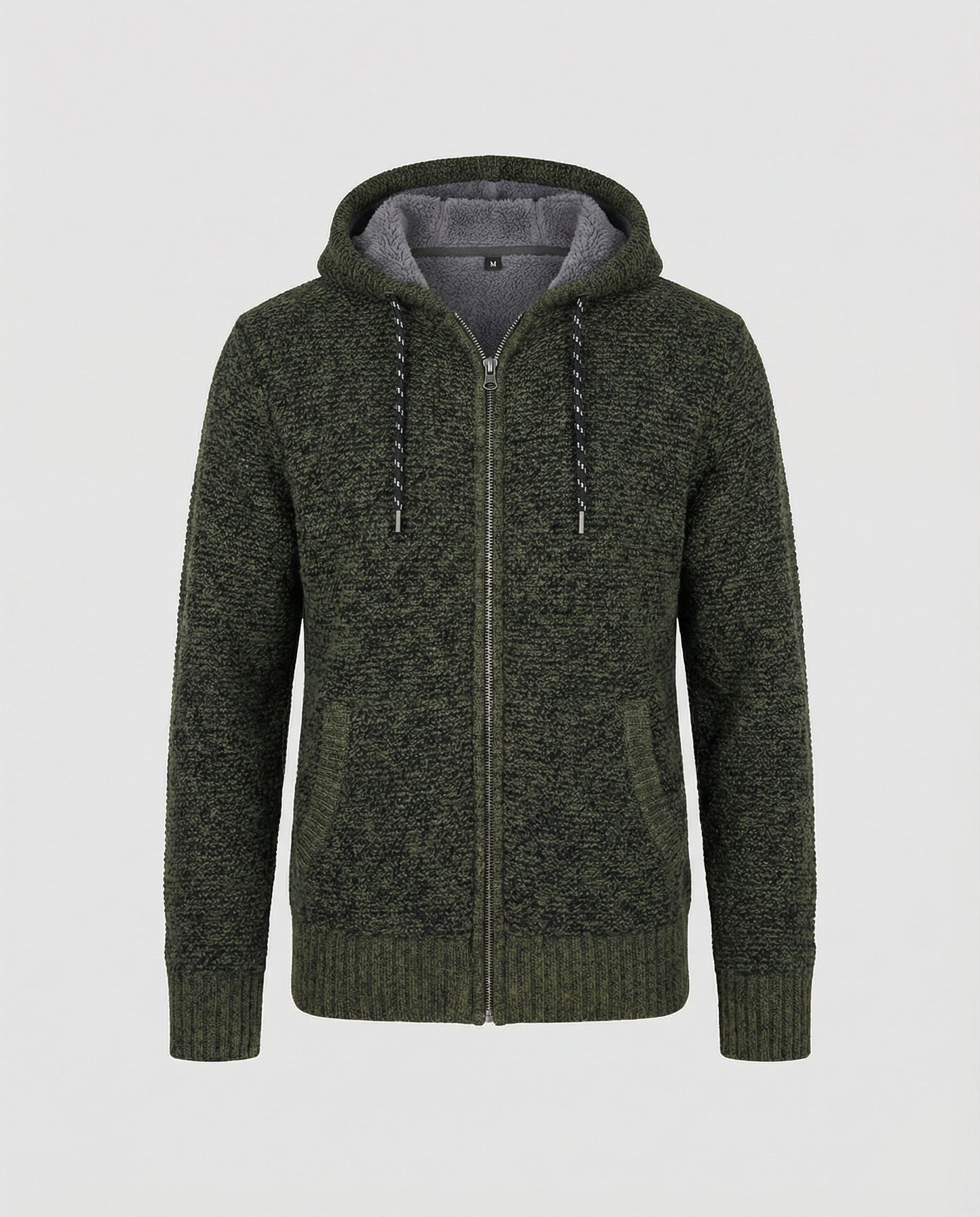 Cardigan Uomo in Maglia con Cappuccio Casual