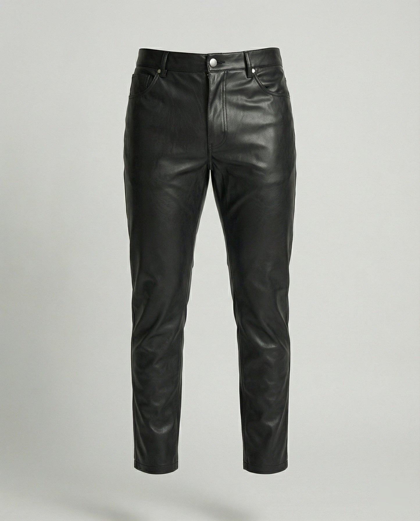 Pantaloni Uomo in Ecopelle Slim Fit con Tasche