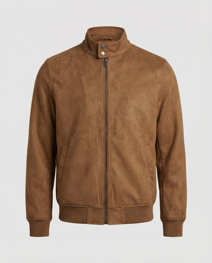 Giacca Bomber Uomo in Pelle Scamosciata Casual - Brentozzi