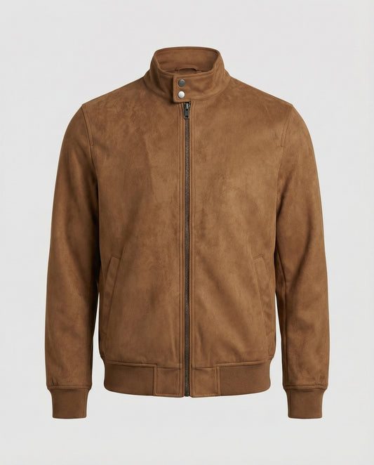 Giacca Bomber Uomo in Pelle Scamosciata Casual - Brentozzi