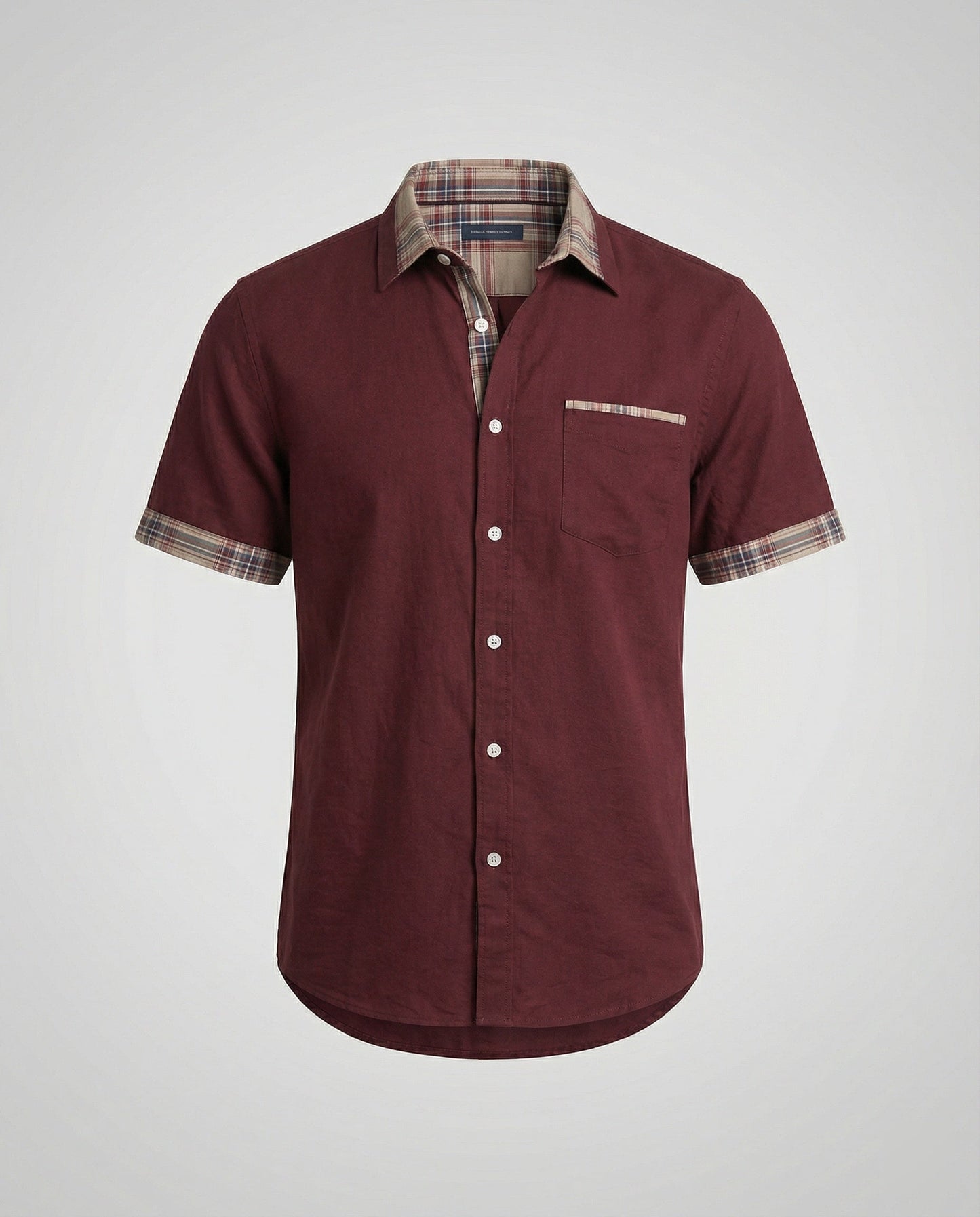 Camicia Uomo Manica Corta Fantasia Quadri Casual