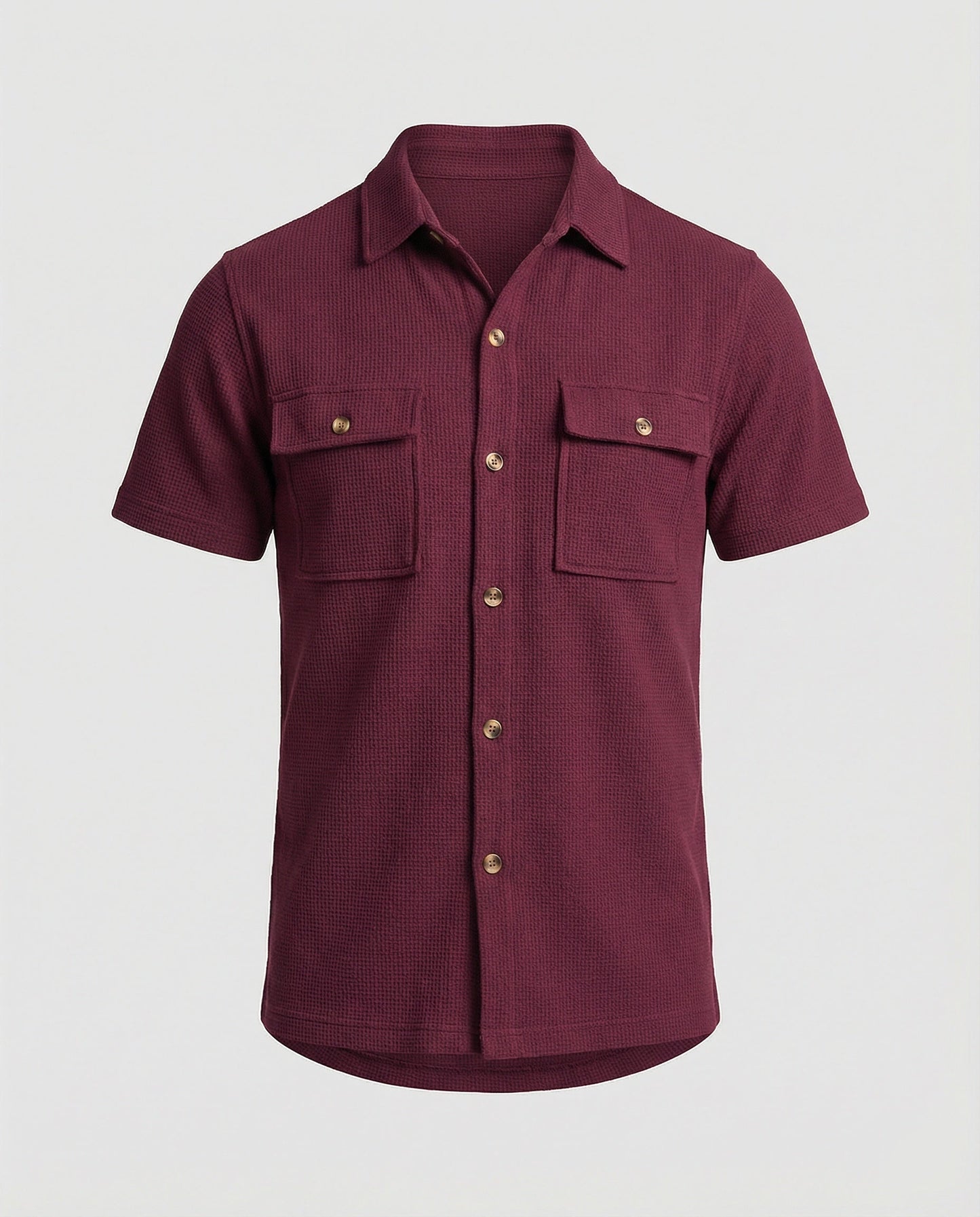 Camicia Uomo Manica Corta in Tessuto a Struttura