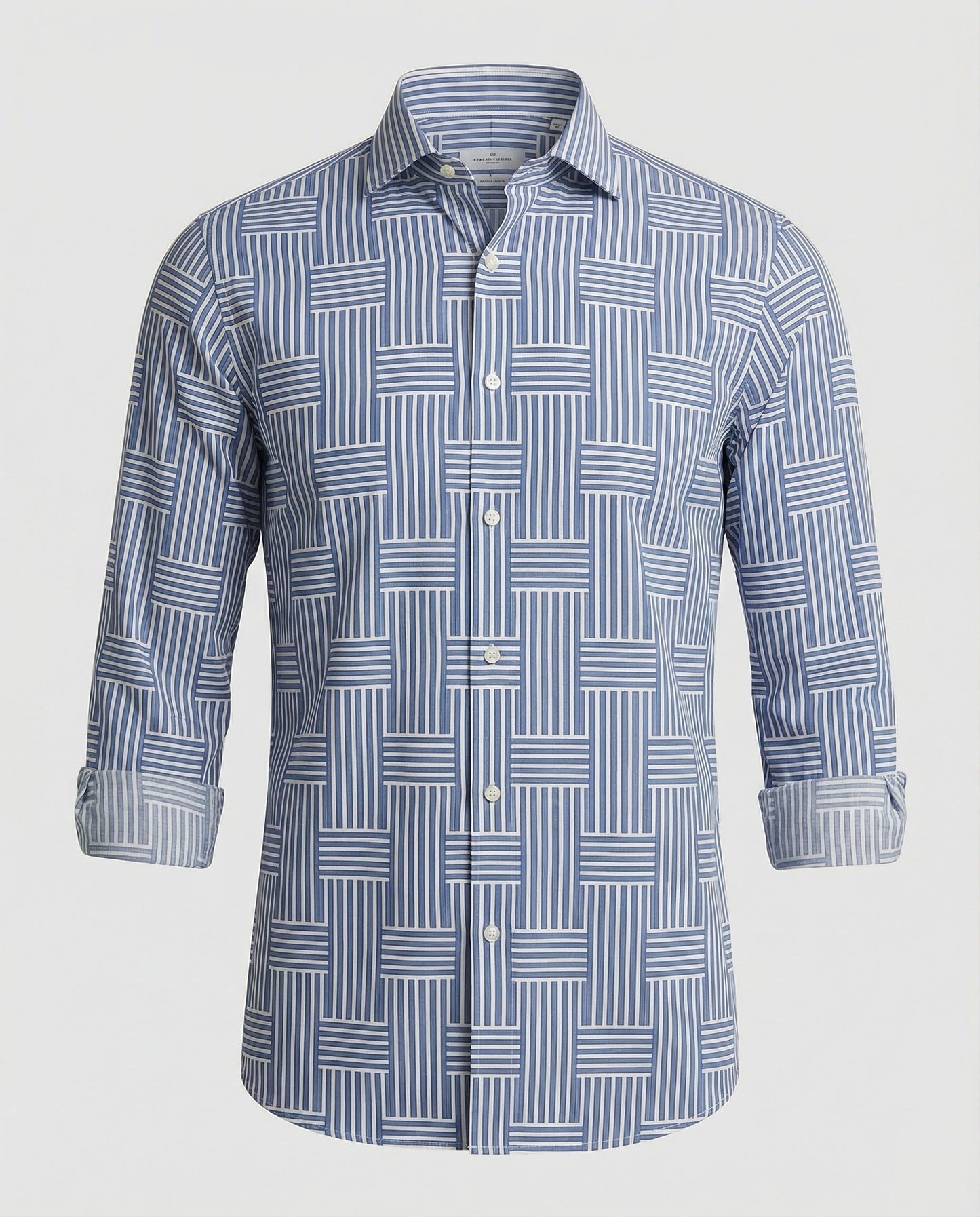 Camicia Uomo Business Manica Lunga Rigata Slim Fit