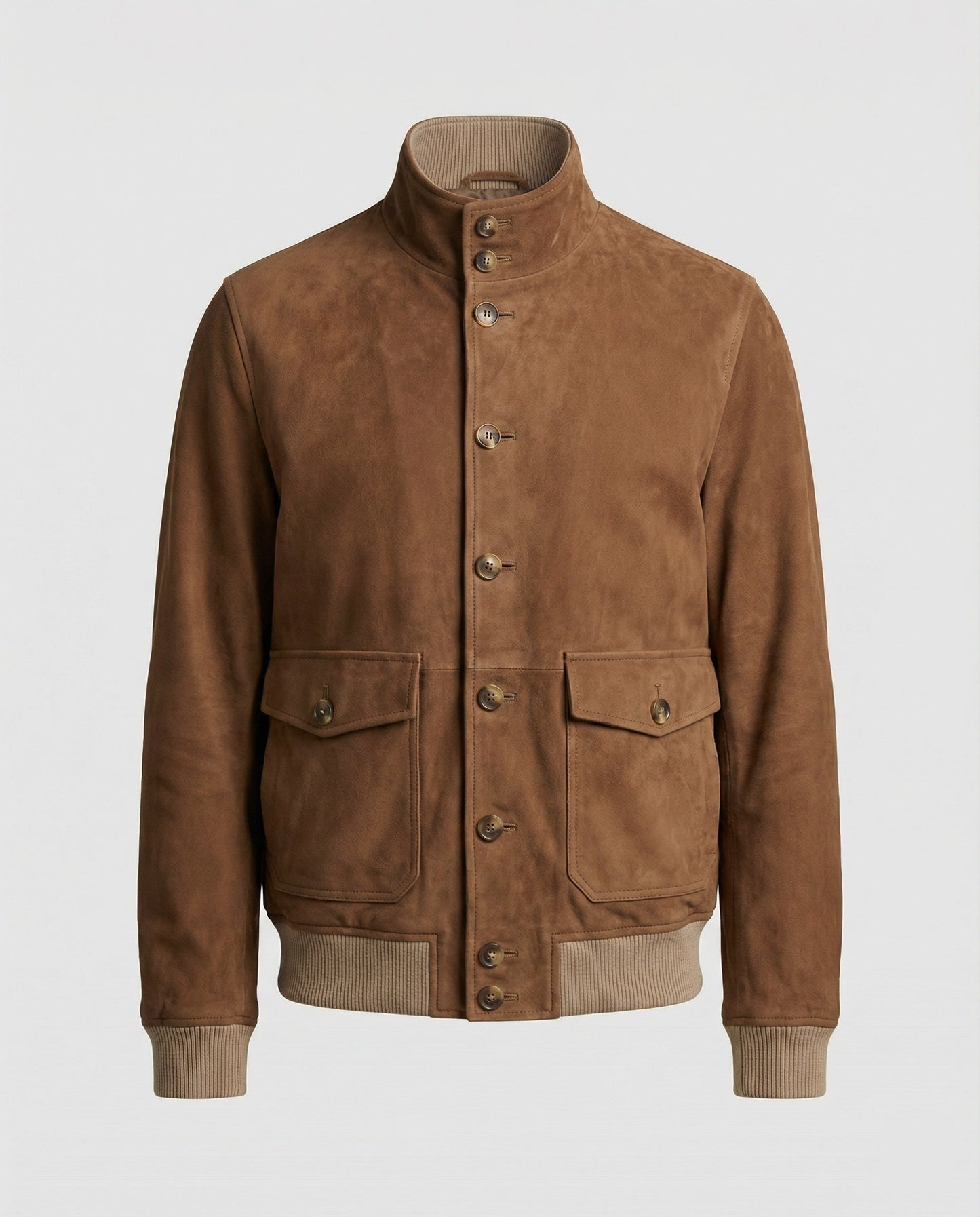 Giacca Bomber Uomo in Pelle Scamosciata Stile Casual - Brentozzi