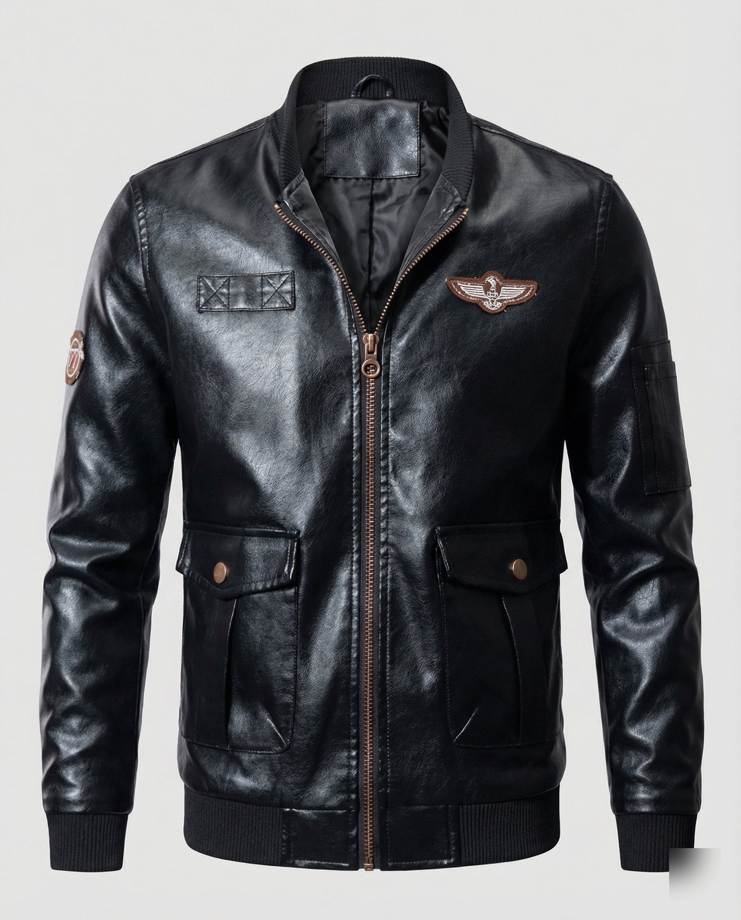 Giacca Bomber Uomo in Ecopelle Stile Pilota - Brentozzi